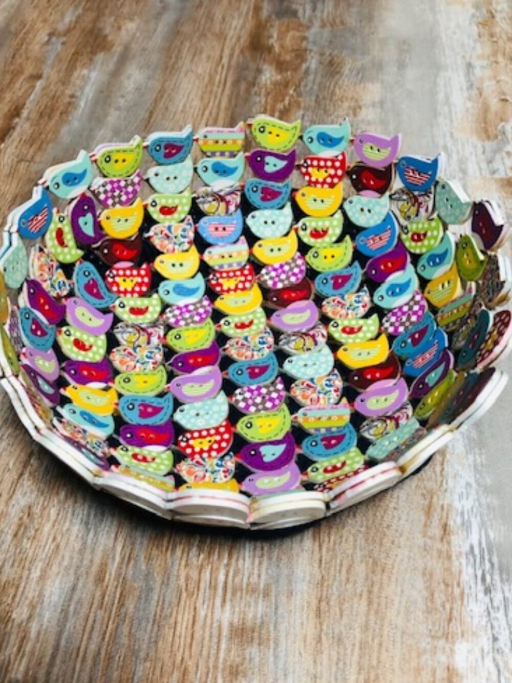 Quirky Handmade Colorful Bird Decorative Catch-All Bowl